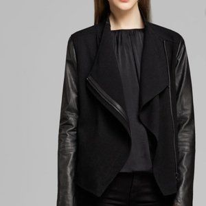 Vince Moto Leather/Wool Black Jacket Size M